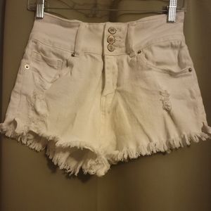 White Denim Shorts